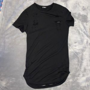 Black shein distressed mini dress